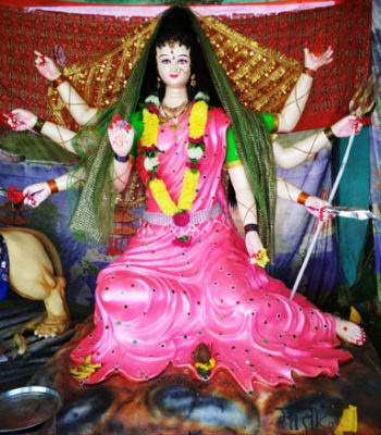 देवठान में मां भगवती की मनमोहक प्रतिमा स्थापित,  दूर-दूर से दर्शन के लिए आ रहे श्रद्धालु